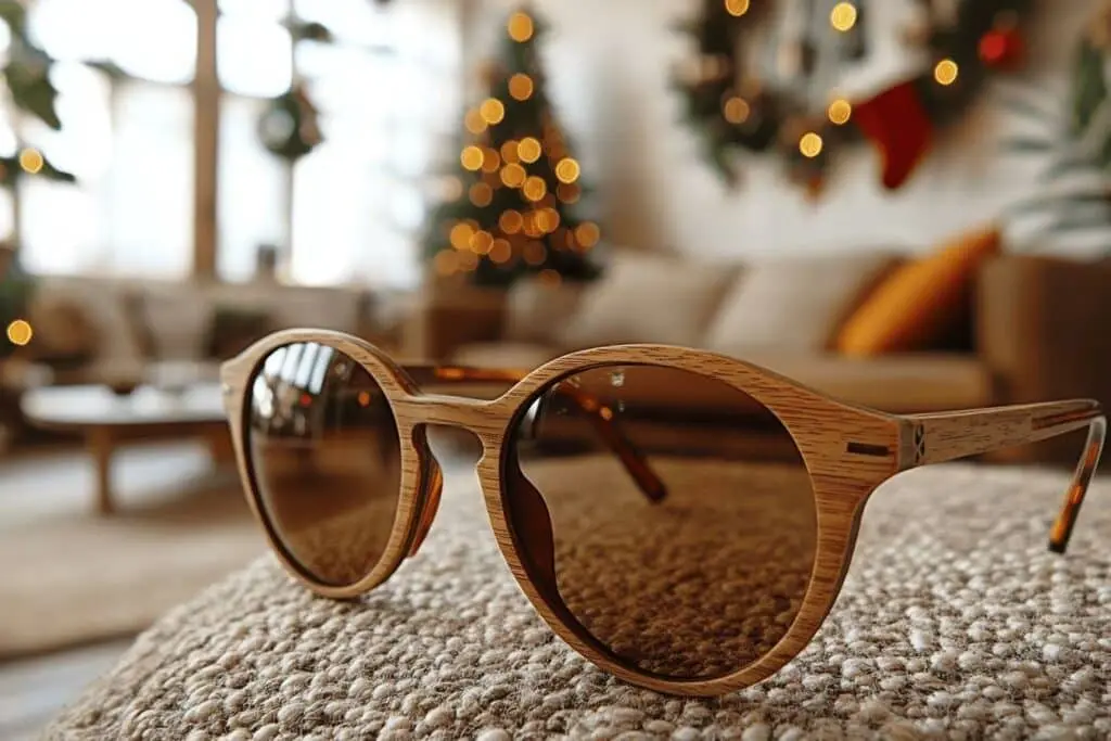Lunette de soleil en bois à offrir pour Noël : un cadeau chic, naturel et original