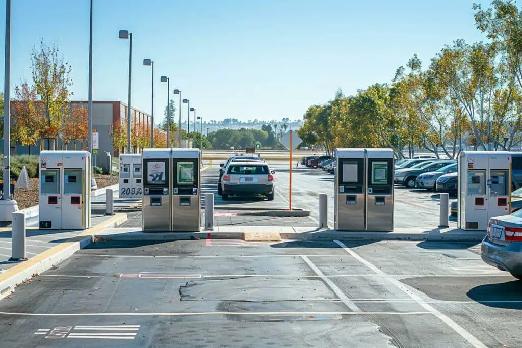 y a-t-il des options de stationnement en libre-service près de l’aéroport?